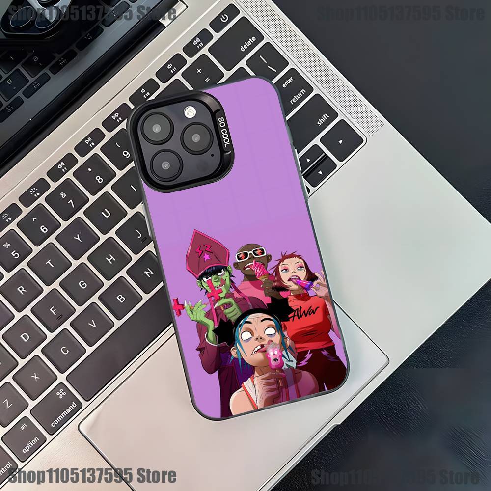 G-Gorillaz Rocková Kapela Kreslený Kryt na Telefon Pro iPhone 17,16,15,14,13,12,11,Pro,XS,Max,Plus,Mini,SE4,E Černý Matný Nárazuvzdorný Kryt