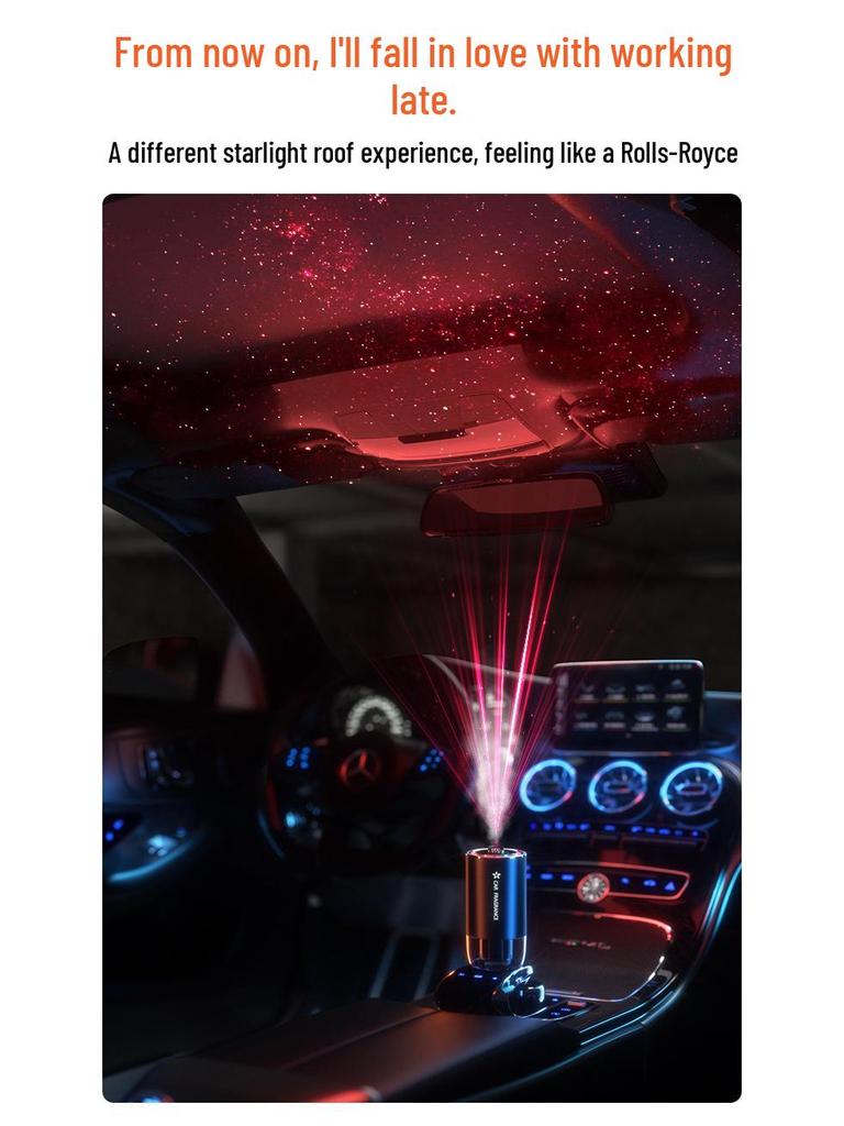 Starry Sky Smart Spray Diffuser: Seven-Color Light, Dual-Use Metal Car and Home Aroma Diffuser.