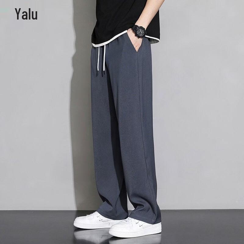 Yalu Men s Ice Silk Quick-Dry Loose Fit Straight Leg Casual Pants XL