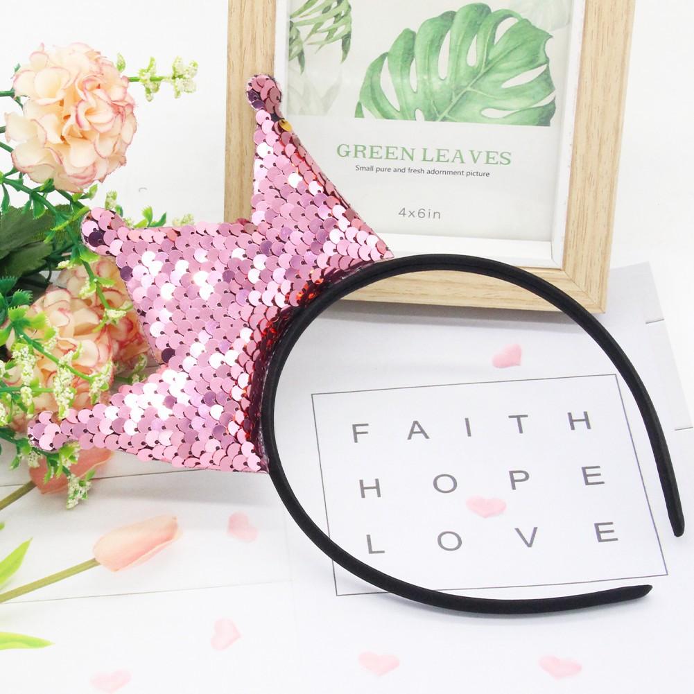 Crown Headband Sequins Hair Bands Women Girls Hair Accessories for Birthday Party Favors Hair Decoration Supplies