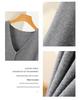 Women's Pure Wool V-Neck Sleeveless Knitted Dress: Below-Knee Length, Pullover Cardigan Style