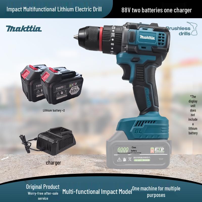 Makita-Style Brushless Hand Drill & Electric Hammer with Rechargeable Lithium Battery