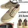POLO Slip-On Sneakers Beige Size 23.5cm Unisex Decorative Eyelets
