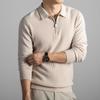 Men's 100% Wool Zipper Lapel Sweater - Korean Style Knit Pullover