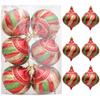 6Pcs Christmas Decoration Onion Shape Ball Christmas Tree Hanging Spiral Cone Ball Ornament