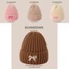 Knit Hat With Butterfly Bow For Winter Warmth And Outdoor Comfort For Women