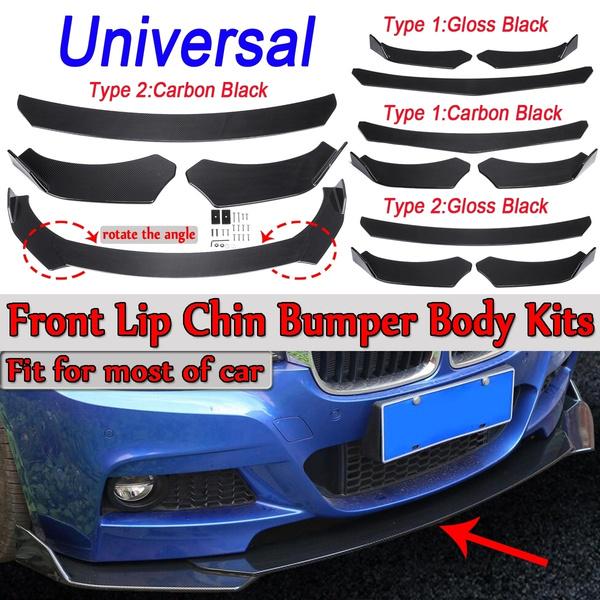 Black Side Skirts Lip Rubber Splitter Chin Trim Body Kit for Car Exterior
