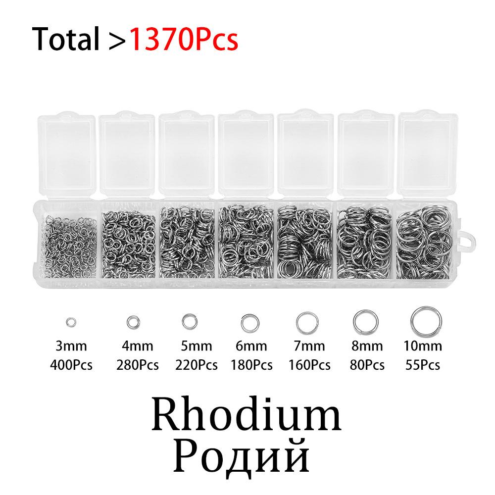 

1370Pcs Mixed Size Metal Open Jump Rings Split Rings Connectors For DIY Jewelry Making Findings Kits Accessories Supplies Sets