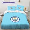 Set Copripiumino Trapuntato con Motivo Manchester City F.C Decorazione per la Casa Regalo (1 * copripiumino + 2 * federe senza imbottitura)