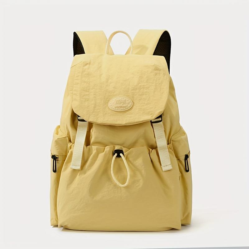 

Women s Backpack, Adjustable Shoulder Straps Drawstring Closure, Hiking Backpack for Everyday Commute Bookbag, Practical Pockets жовтий