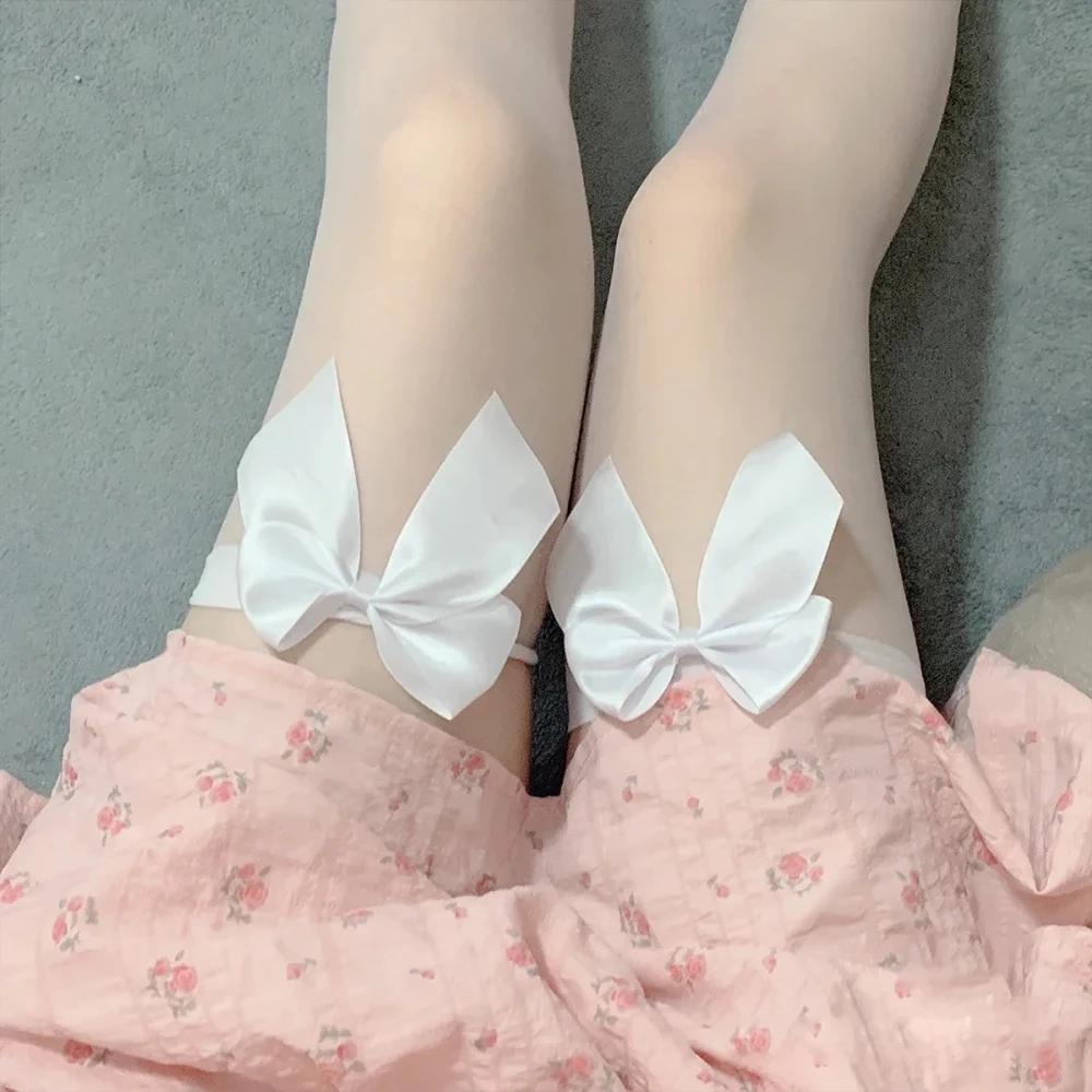 Letní ultra tenké punčochy Sexy punčochy nad kolena pro ženy Punčochové kalhoty Prodyšné Černé Bílé Punčocha JK Lolita Styl Dlouhá punčocha