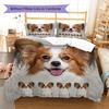 Havanese Papillon Pattern Bedding Quilt Set Quilt Cover Pillowcase Home Decoration Gift (1 * duvet cover + 2 * pillowcase, without core)