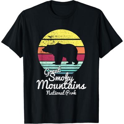 Retro Great Smoky Mountains National Park TN Bear T Shirt T-Shirt