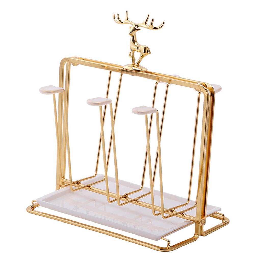 Luxury Cup Mug Drying Rack Holder Drainer Display Hook Metal Cup