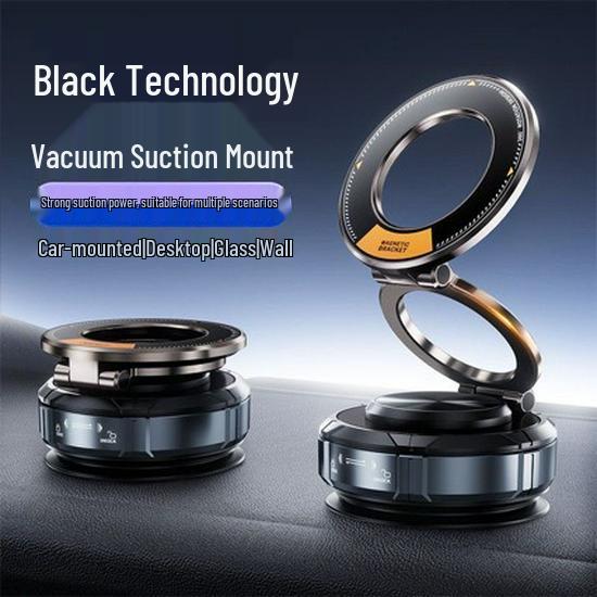 Universal Zinc Alloy Car Phone Holder with Vacuum Suction and N52 Strong Magnetic Surface