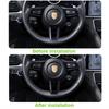 For Porsche Cayenne Panamera Macan 718 911 2006-2024 2023 2022 2021 Carbon Fiber Texture Steering Wheel Panel Frame Cover Trim