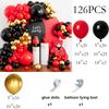 Guirlande de Ballons Noir Rouge Kit d'Arche de Ballons Dorés Métalliques Décoration de Douche de Mariée Mariage Anniversaire Fête d'Anniversaire Remise de Diplôme