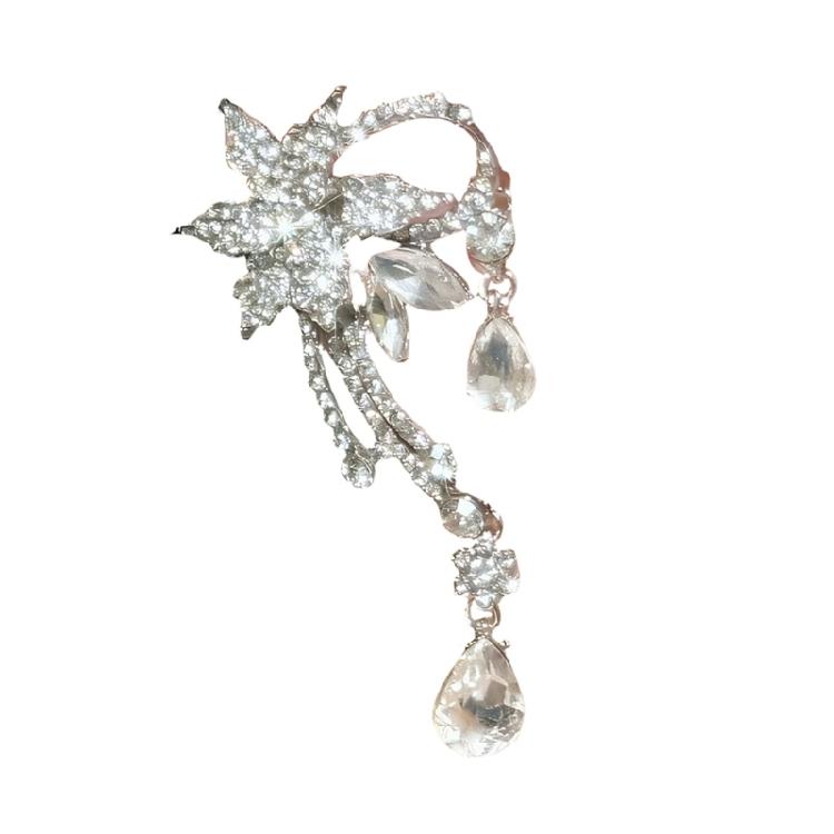 

Graceful Butterfly Inspire Clip Earrings Rhinestones Jewelry Ideal For Bride And Formal Event