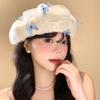 Summer Thin Three-Dimensional Mesh Sweet Cute Butterfly Beret For Women To Take Pos Knitted Fashionable All-Match Painter Hat