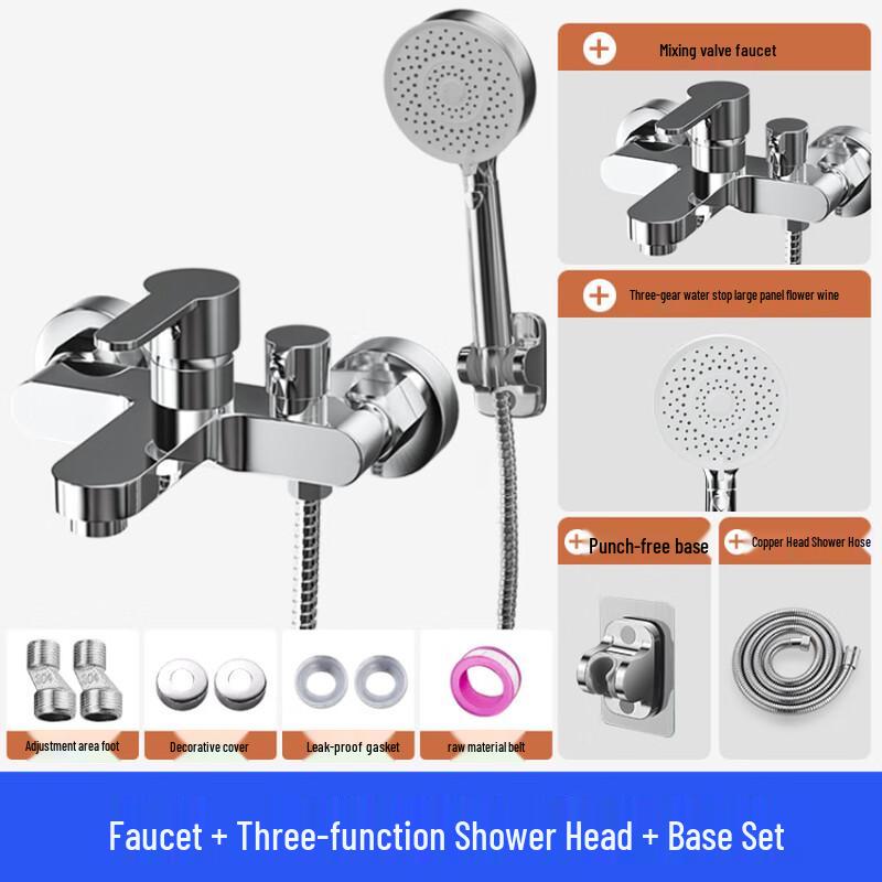 MDNG Bathroom Shower Faucet Set with Three-Mode Pressure-Boosted Showerhead
