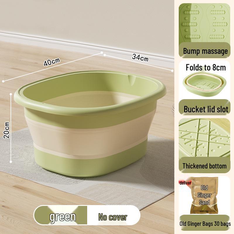 Foldable Portable Foot Bath Basin - Insulated and Over-Calf Design for Home Spa.