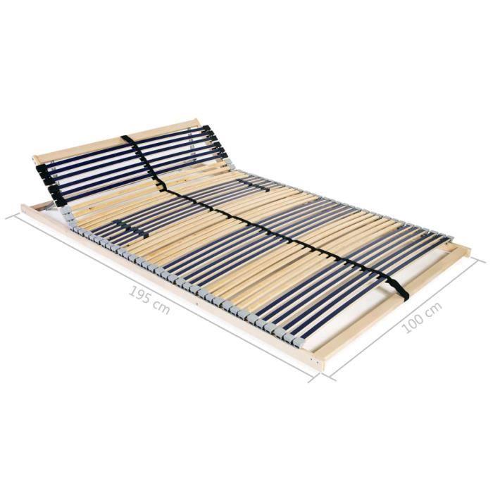 VidaXL Sommier à lattes avec 42 lattes 7 zones 100 x 200 cm