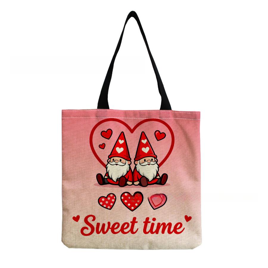 

Women Vintage Linen Tote Bag - Large Capacity Dwarf Print Shoulder Handbag for Casual & Grocery Shopping KTB 1