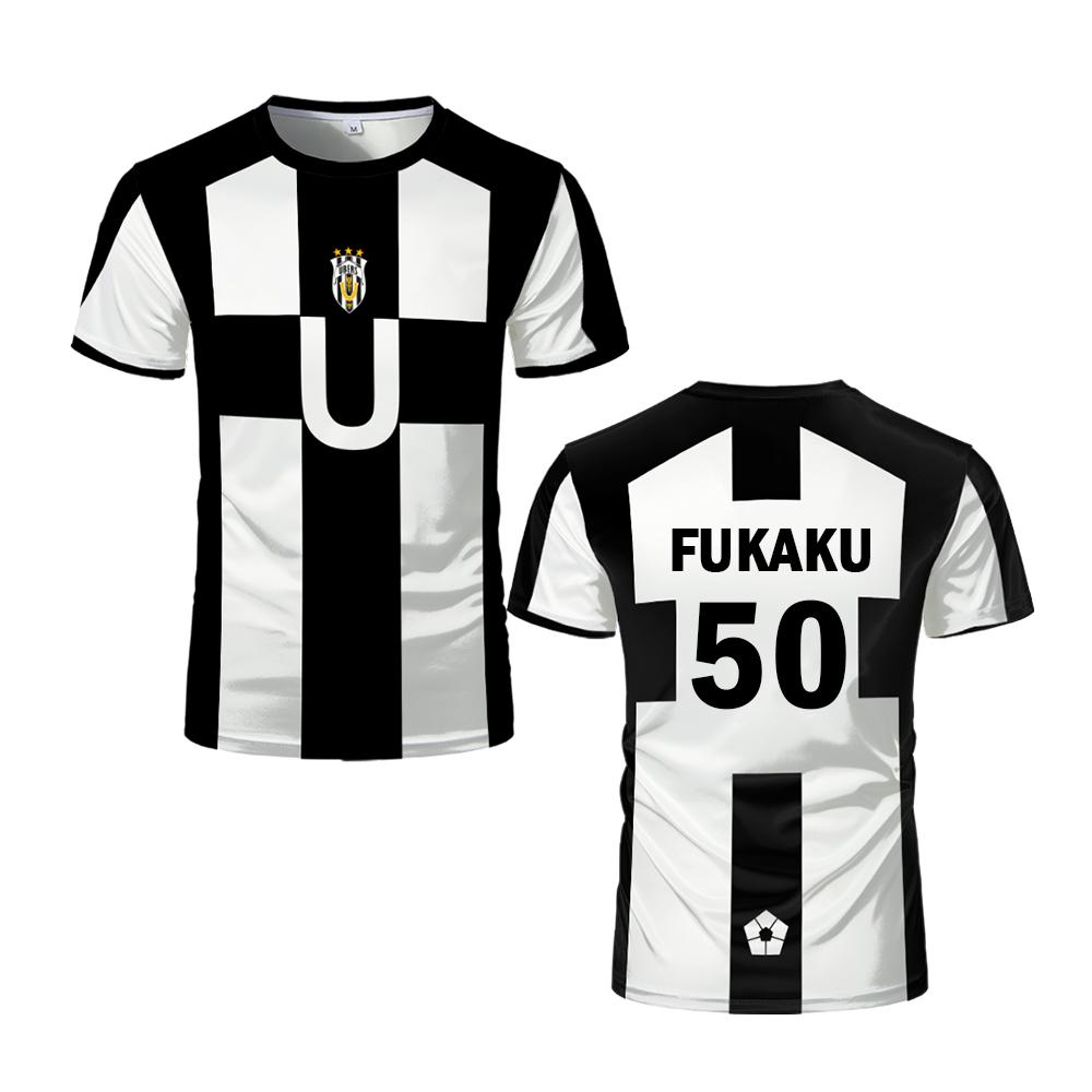 2025 Pětičlenný fotbalový motiv VL Replika Tričko Anime Ubers Blue Lock Trička s celoplošným potiskem BAROU Krátký rukáv Cosplay Uber Pánské tričko