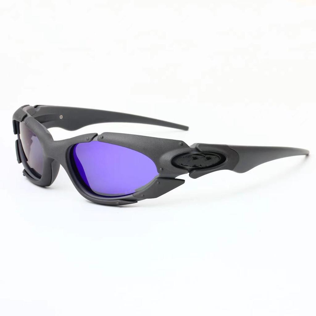 Occhiali da sole polarizzati con montatura dorata stile europeo e americano X Metal occhiali da sole sportivi da esterno futuristici per ciclismo 8001