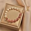 Elegant Baroque Natural Pearl Bracelet Female Luxury Zircon Pendant Fashion Girl Sweet Jewelry for Women