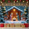 Christmas Decoration Banner Star Decoration Nativity Banner Christmas Backdrop Lighted Design Holiday Banner For Holiday Party