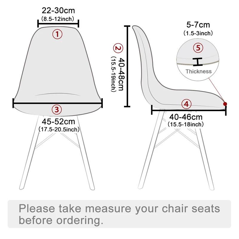 Stretchy Shell Chair Cover Short Back Scandinavian Adjustable Slipcover for Dining Bar Hotel Wedding Party Banquet