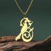 Hummingbird flower pendant necklaces for women and girls, stainless steel, gold color, choker, animal jewelry, birthday gift.