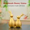 Golden Rabbit Pair Figurines – Decorative Bunny Statues for Home, Office, and Gifting | Stylish Feng Shui Decor for Living Room