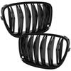BMW 5 F07 GT 09-17 Grilles Between the Headlights (kidneys) Left + Right Set BLACK GLOSSY DOUBLE BAR