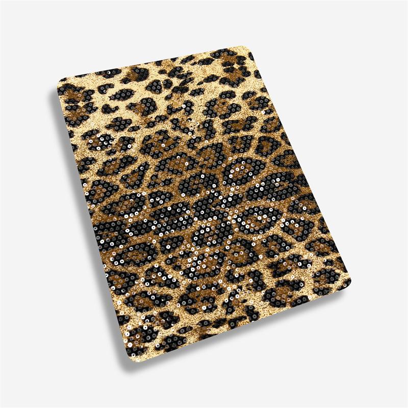 5MM  3MM Knitted Leopard Print Transparent Sequin Fabric - Tablecloth and Clothing Accessory Sequin Embroidery Fabric