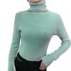 Women Sweater Turtleneck Long Sleeve Solid Color Bottom Tops High Elasticity Regular Fit Knitting Tops Knitwear