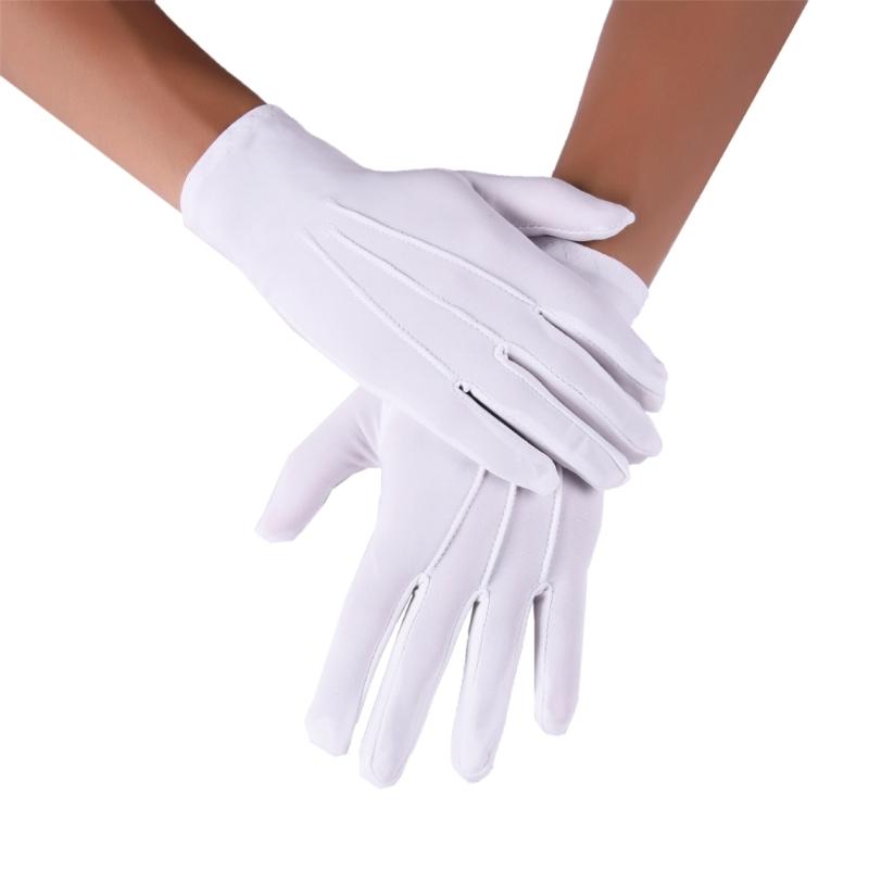Stage White Gloves for Stage Perform Dancing Adult Size White Gloves Formal Gloves for Party Cosplay Policeman Pageant