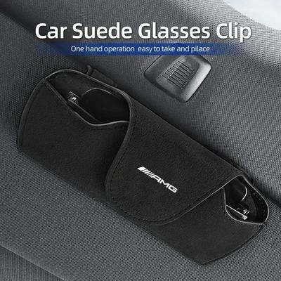 Car Sun Visor Glasses Box Sunglasses Holder Storage Case For Mercedes Benz AMG W204 W205 W203 W211 W201 W210 W108 W124 W190 W202