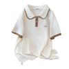 Plus Size Women's Summer Lapel Top Slimming Short Sleeve T-Shirt Cardigan