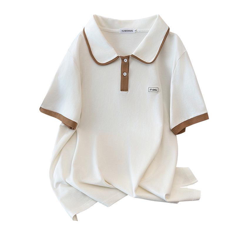 Plus Size Women's Summer Lapel Top Slimming Short Sleeve T-Shirt Cardigan