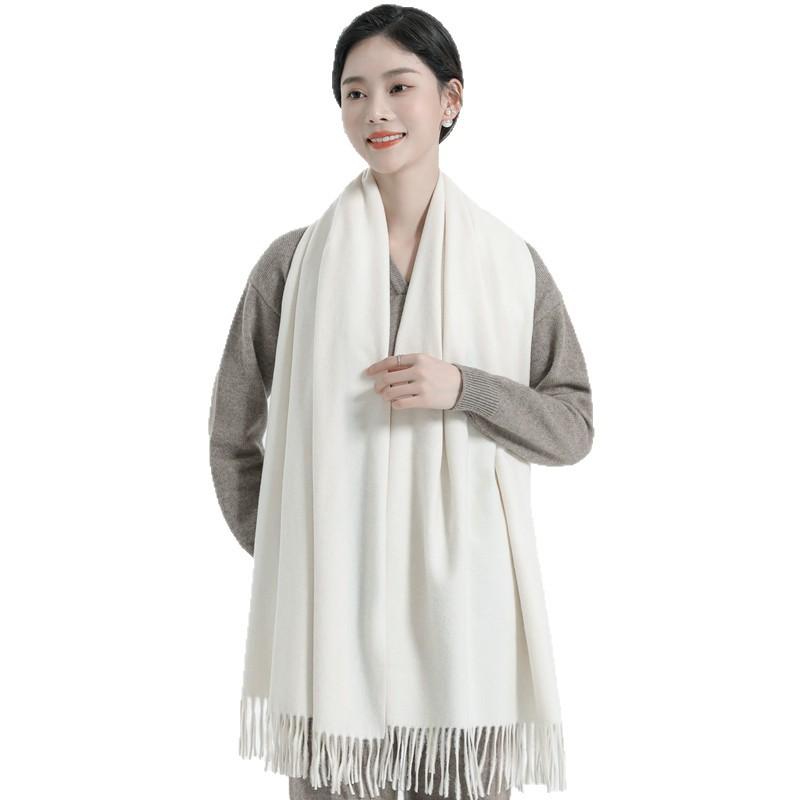 Scarf women's winter high-end sense solid color scarf Korean atmosphere men's cashmere shawl scarf autumn and winter