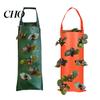 PE Fabric Planter Hanging Strawberry Grow Bag Upside Down Reusable Breathable Plant Rootlet Growth with 4 6 8 10 Planting Holes for Vegetables