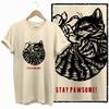 COOLMIND 100% cotton BEIGE cat print exclusive graphic women T shirt big size loose cotton cat lover women tshirt LOVELY cat tee