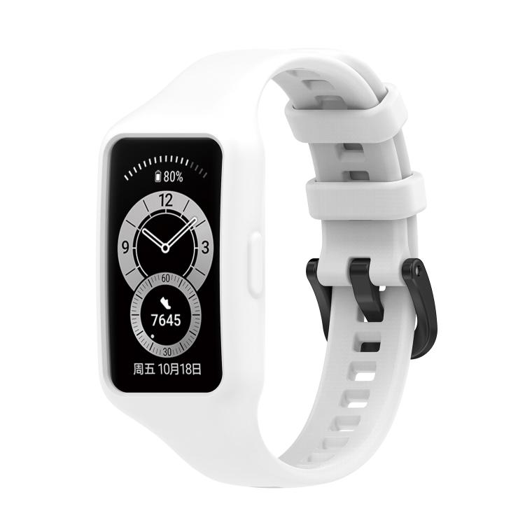

For Huawei Band 7 / 6 Pro / 6 / Honor Band 6 Universal Integrated Silicone Watch Band белый
