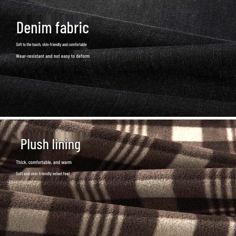 HLA Men's Fleece-Lined Straight-Leg Winter Jeans