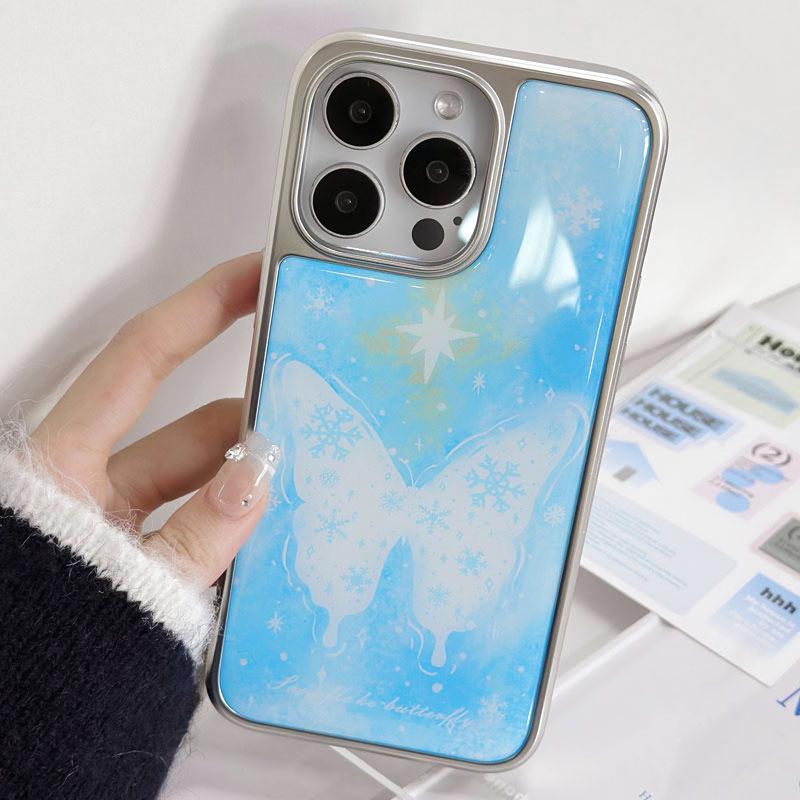 Zhitai Electroplated Silver Edge Drip Glue Case for iPhone 16 Pro, 15, 14, 13 Pro Max & Huawei P70