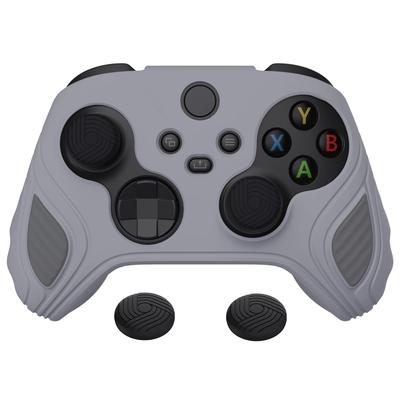 PlayVital silikonfodral för Xbox Series mjukt gummihölje för Xbox Core med tumgreppskåpa Edition Metallgrå Mörk Tvåfärgad halkfri X/S