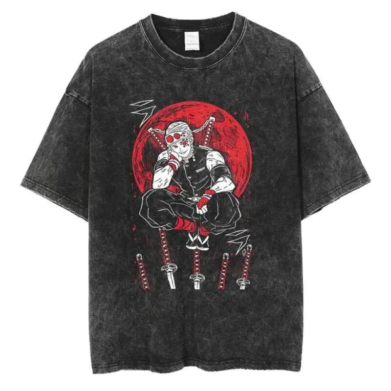 Anime Demon Slayer Tengen Resilient Shirt Vintage TShirt Mens 2026 Summer Fashion Oversize Street Top Harajuku Y2K Clothing