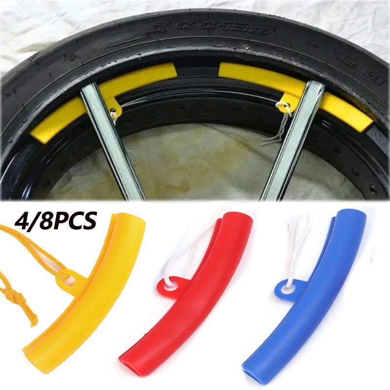 4/8Pcs Car Motorcycle Wheel Guard Rim Protectors Changing Edge Savers Red Blue Yellow Wheel Guard Rim Protectors Accessories